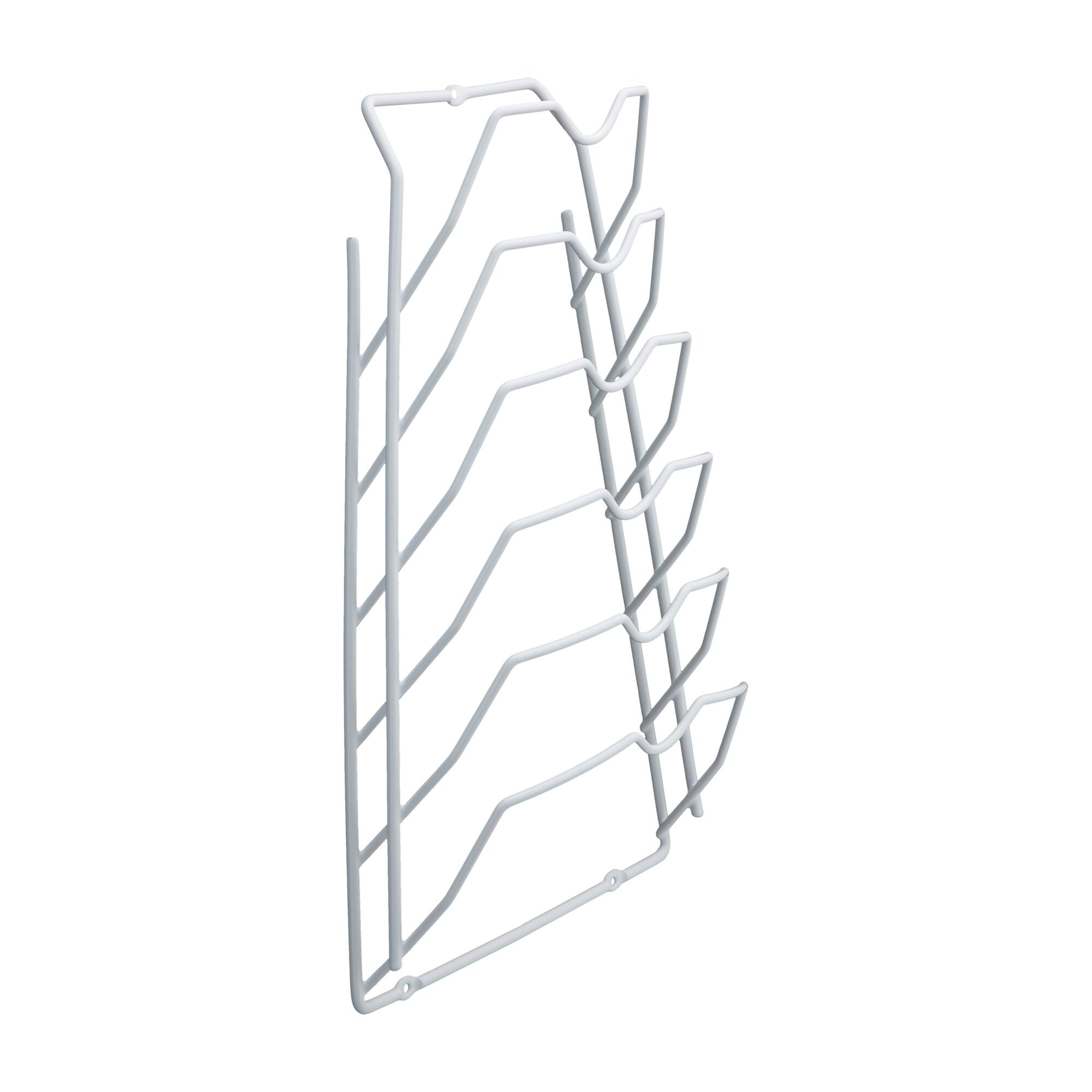 Organize It All White 6 Section Cabinet Door Lid Rack